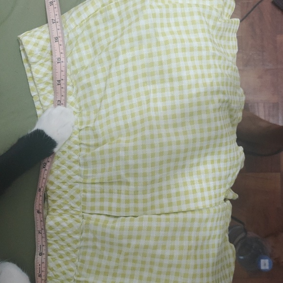 Aritzia Sunday Best Women's Size Large White Pear Green Eliza Shirt & Shorts Set - Picture 3 of 4